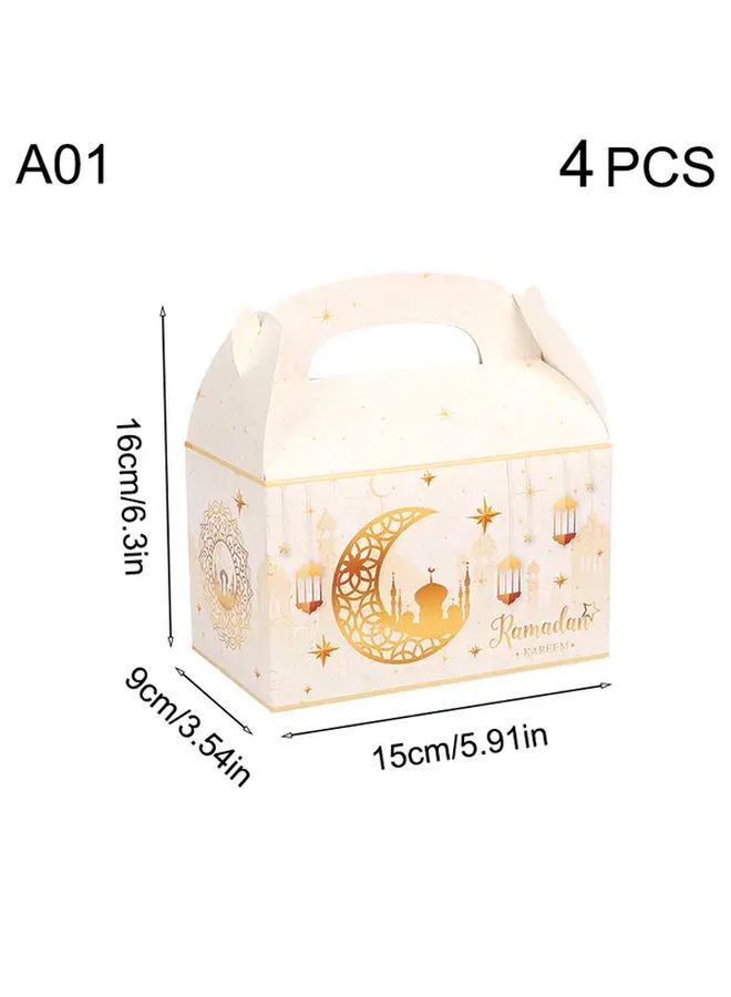 4 Pcs Eid Mubarak Gift Boxes 2025 for Biscuits Candies Snacks Ramadan Party Decorations - Image 4