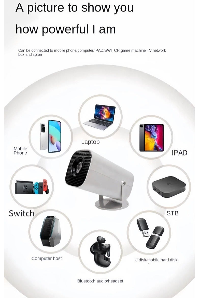 Portable HD Projector with Game Function, 4K Support, Dual Wireless Controllers, Remote Control, Home Theater Compatible with Android/iOS/Windows/HDMI/USB - Image 2