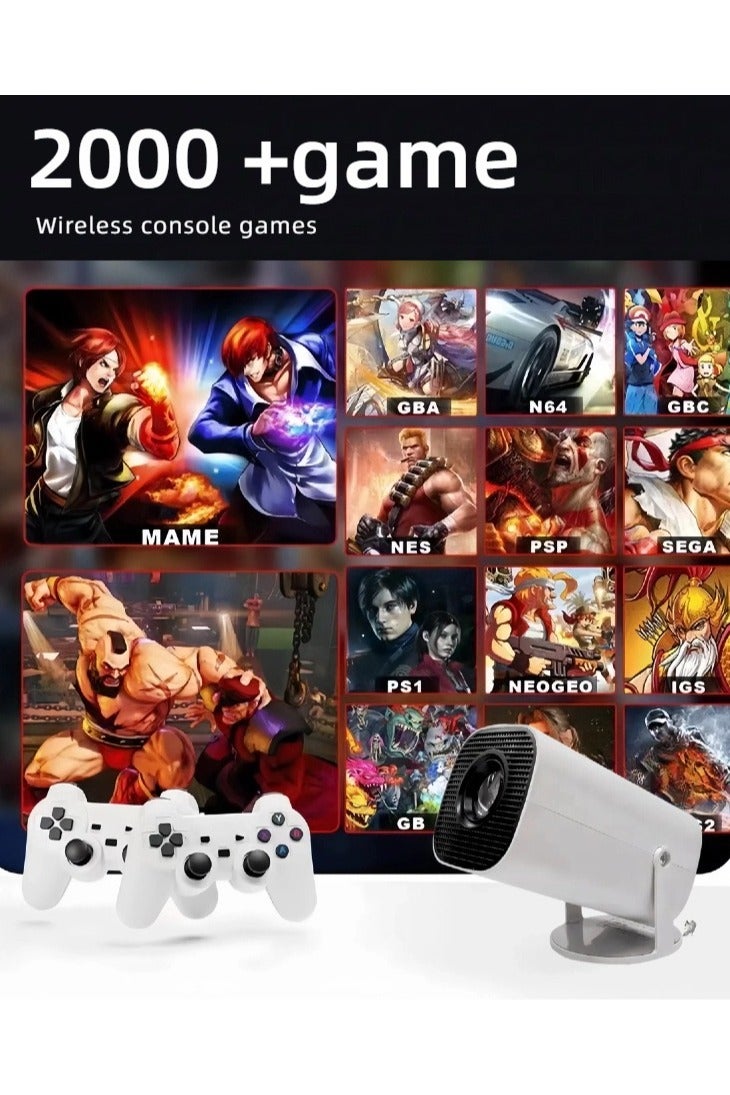 Portable HD Projector with Game Function, 4K Support, Dual Wireless Controllers, Remote Control, Home Theater Compatible with Android/iOS/Windows/HDMI/USB - Image 4