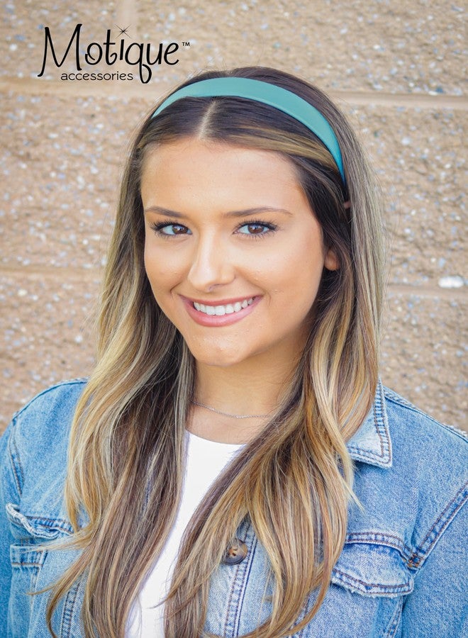 موتيك أكسيسوريز طوق رأس من الجلد النباتي من موتيك أكسسوارات، مقاس 1 بوصة، للنساء والفتيات (أزرق فاتح) - Image 2