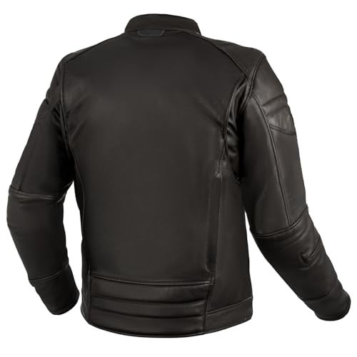 SHIMA BLAKE Motorcycle Jacket for Men - Premium Ventiladed Leather Mens Biker Jacket with CE Back, Shoulder, Elbow Armor Pads, reinforced double seams (Black, L) - Image 2