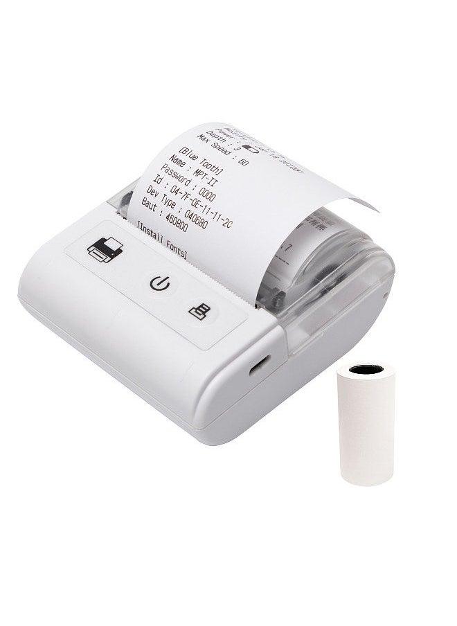 Generic - Portable Mini Thermal Receipt Printer USB & BT Connection 2 inches 57mm Wireless Printer High Speed with 1 Roll Paper Inside Compatible with iOS Android Windows for Restaurant Sales Retail Shop - Image 1