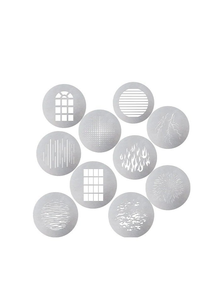 Aputure Spotlight 10-Piece Gobo Kit (Size B) – 86mm Steel Gobo Pattern Set, Projection Lighting Effects Accessory for Spotlight Mount, Creative Light Shaping Tool, Professional Beam Texture Modifier for Aputure LED Fixtures, Film Lighting, Photography, Stage Lighting - Image 1