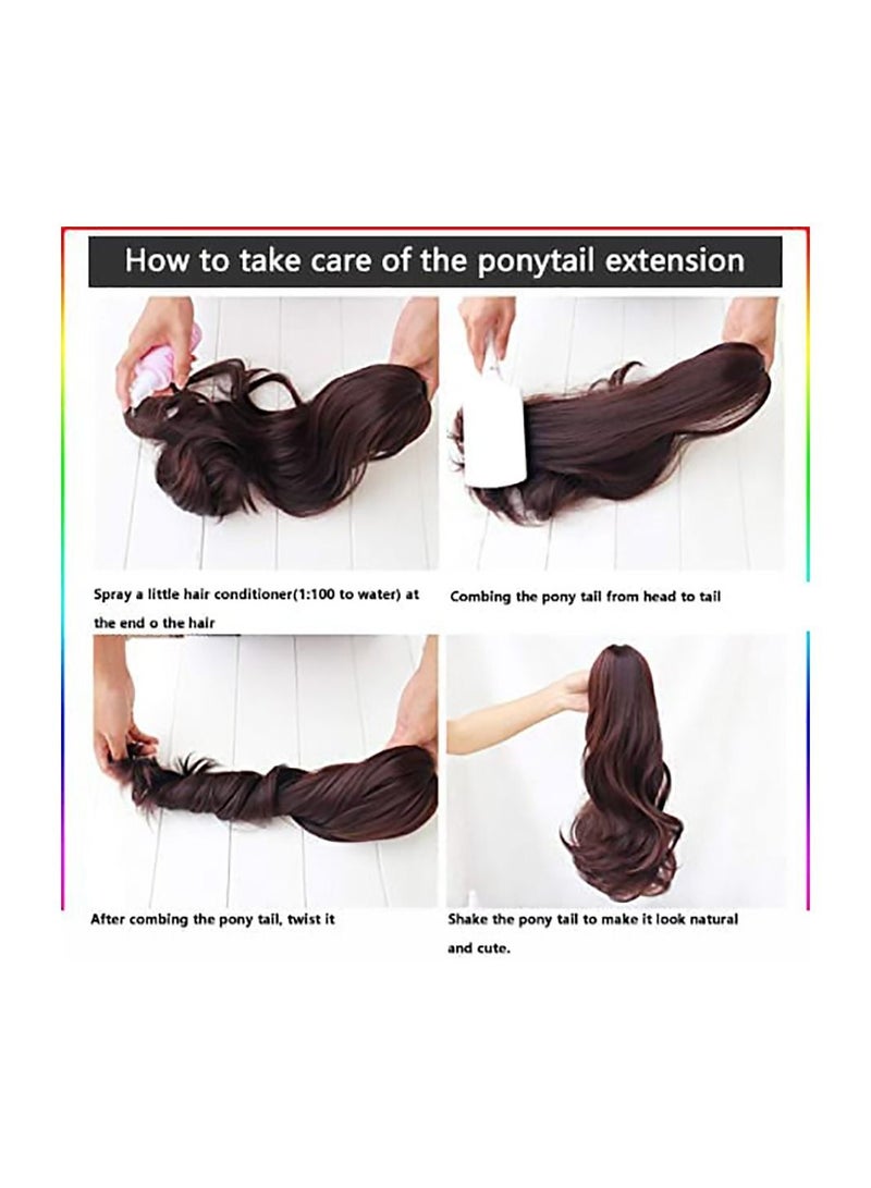 Estelle 40cm Ponytail Extension Claw Curly Wavy Jaw Clip in Synthetic Hairpiece One Piece Hair Extensions Ponytail A Jaw Long Pony Tails for Women - Image 3