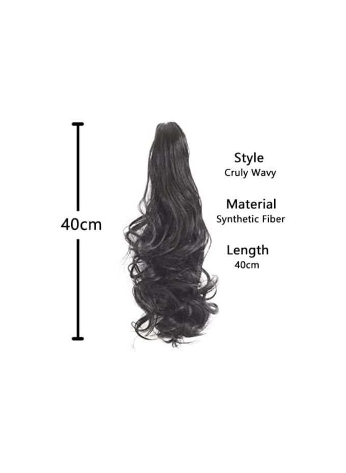 Estelle 40cm Ponytail Extension Claw Curly Wavy Jaw Clip in Synthetic Hairpiece One Piece Hair Extensions Ponytail A Jaw Long Pony Tails for Women - Image 2