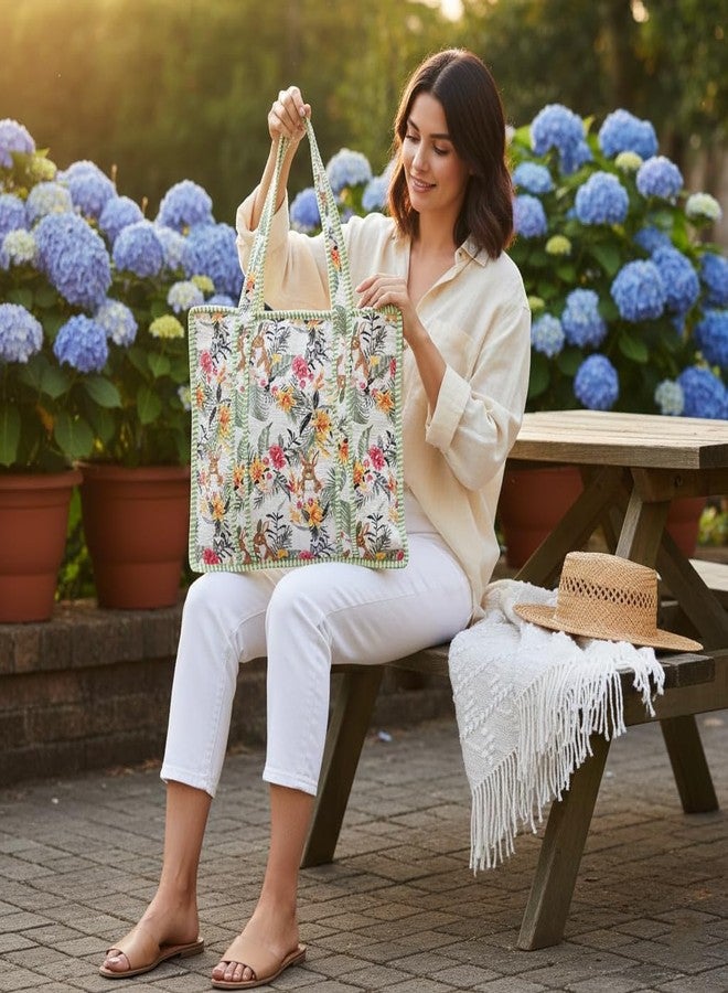 COTSILER Tote Bags Women Lightweight Travel Bag Purse Cotton Shoulder Tote Bag For Shopping Grocery & Beach Bag, Design No 40, Large - Image 3