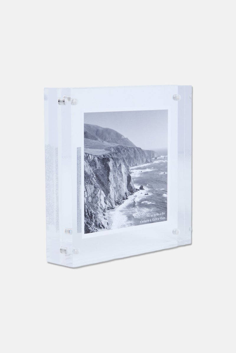 Isaac Jacobs Clear Acrylic Magnetic Block Picture Frame, Transparent - Image 2