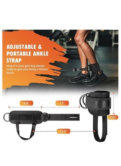 Halamine Gym Ankle Straps for Cable Machines, 2 PCS Comfortable Padded Ankle Cuffs for Kickbacks, Double D-Ring Attachment, Leg Extensions, Glute Workout, Curls & Hip Abductors Exercise for Man & Women  - Image 2