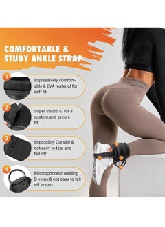 Halamine Gym Ankle Straps for Cable Machines, 2 PCS Comfortable Padded Ankle Cuffs for Kickbacks, Double D-Ring Attachment, Leg Extensions, Glute Workout, Curls & Hip Abductors Exercise for Man & Women  - Image 3