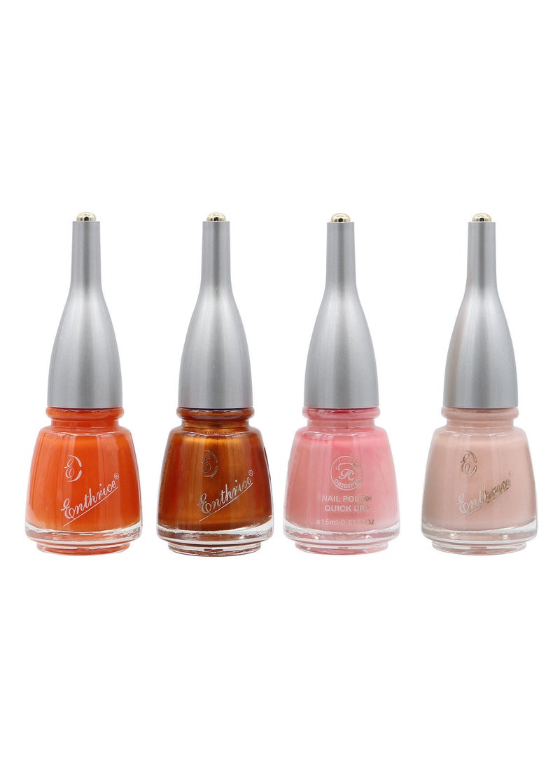 Enthrice Quick Dry Nail Polish 15ml Combo 6-18-35-42 Pack of 4 - Image 1