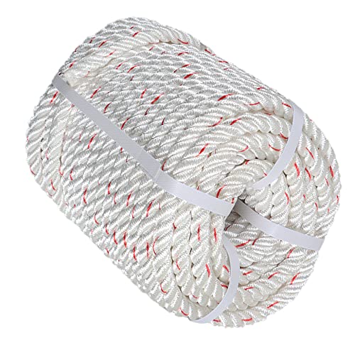 TINVHY 58Inch x 150FT Arborist Bull Rope Double Braid Polyester Rope Sailboat Weathered Line Tree Work Camping Swings Tying Goods