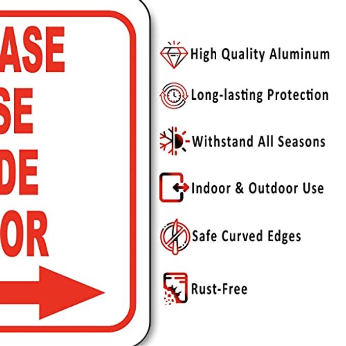 Work House Signs Please Use Side Door Outdoor Aluminum Sign Right Arrow Home Or Office Sign 8.5" X 10" - Image 5