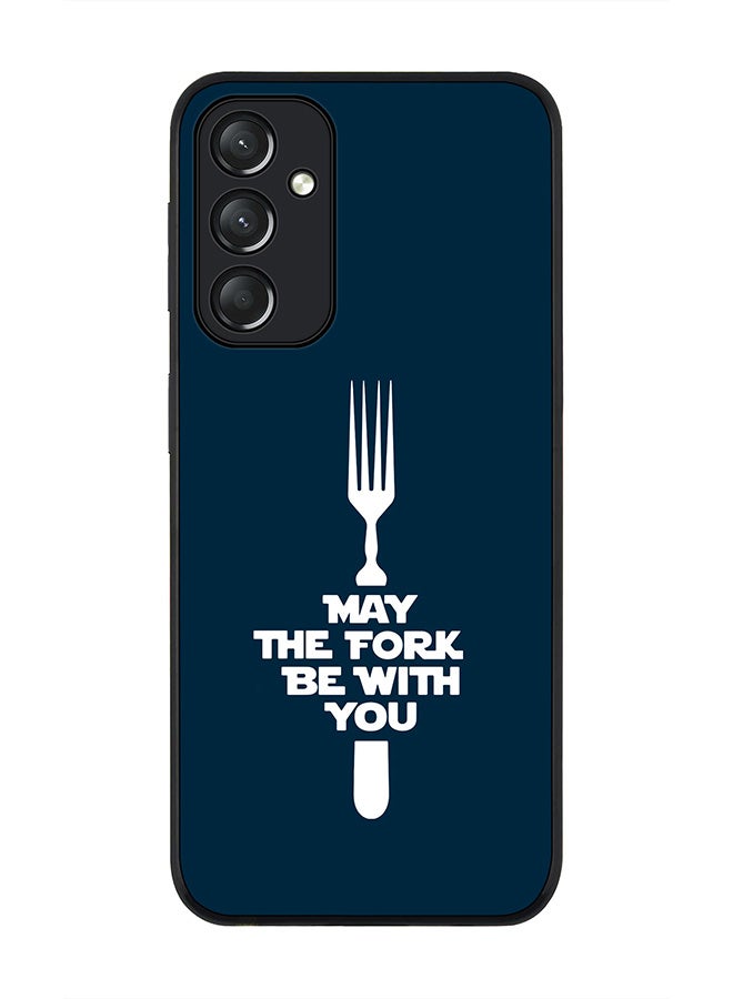 Stylizedd Rugged Black edge case for Samsung Galaxy A05s, Slim fit Soft Case Flexible Rubber Edges Anti Drop TPU Gel Thin Cover- May the fork - Image 1