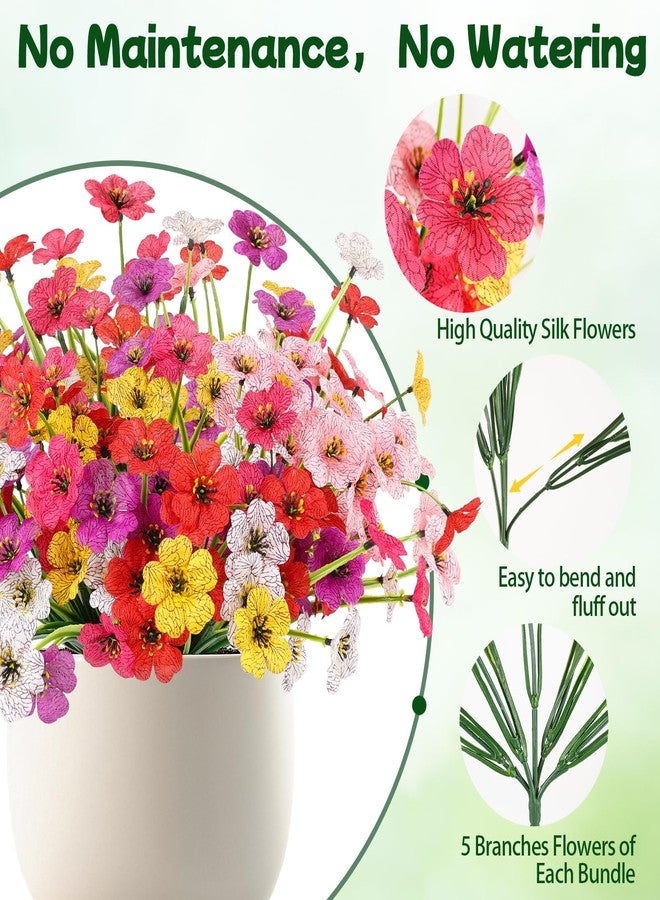 MACTING Artificial Flowers for Outdoors 6 Bundles Fake Flowers UV Resistant Faux Plastic Plants No Fade for Planters Window Box Patio Porch Garden Yard Indoor Outside Summer Decorations(Mix Color-1) - Image 5