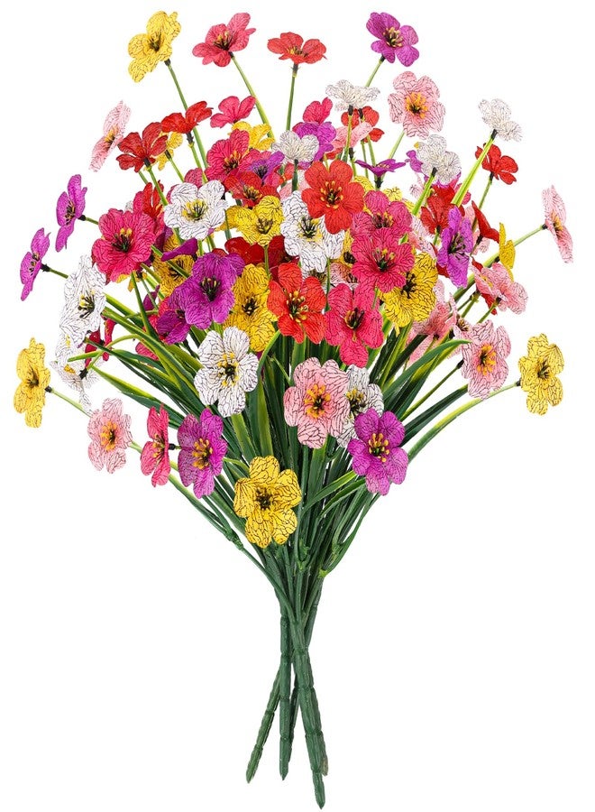 MACTING Artificial Flowers for Outdoors 6 Bundles Fake Flowers UV Resistant Faux Plastic Plants No Fade for Planters Window Box Patio Porch Garden Yard Indoor Outside Summer Decorations(Mix Color-1) - Image 1