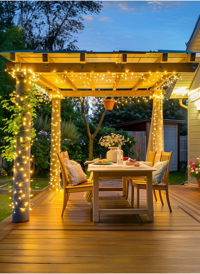 MODI 50 متر من أضواء LED المتسلسلة - 320 LED أبيض دافئ على سلك شفاف، 8 أوضاع، أضواء خرافية مقاومة للماء IP44 لشجرة عيد الميلاد، ديوالي، حفلات الزفاف الخارجية، المنزل، الشرفة، الستائر وزينة المهرجانات - Image 5