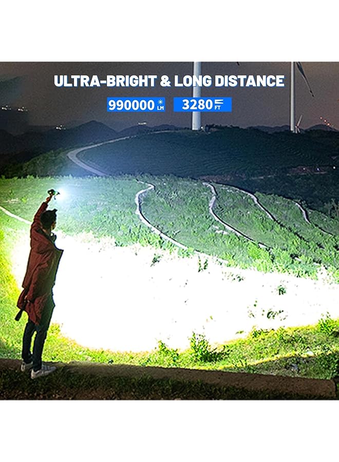 Rechargeable Flashlight 990 000 Lumens Super Bright LED Tactical Flashlight with 5 Modes IPX6 Waterproof for Hunting Camping Emergencies - Image 2