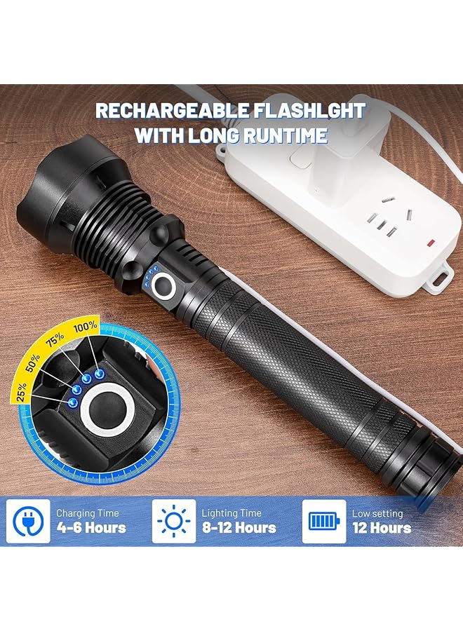 Rechargeable Flashlight 990 000 Lumens Super Bright LED Tactical Flashlight with 5 Modes IPX6 Waterproof for Hunting Camping Emergencies - Image 3