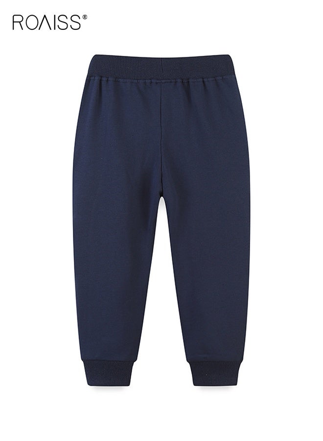 roaiss Toddler Boys Sweatpants, Cartoon Jogger Sweatpants with 2 Side Pockets, Drawstring Long Pants with Cuffed Ankles, Suitable for Daily Wear or Any Occasion - Image 2