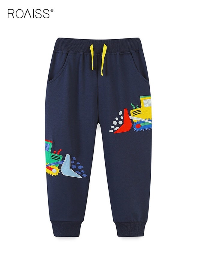 roaiss Toddler Boys Sweatpants, Cartoon Jogger Sweatpants with 2 Side Pockets, Drawstring Long Pants with Cuffed Ankles, Suitable for Daily Wear or Any Occasion - Image 1