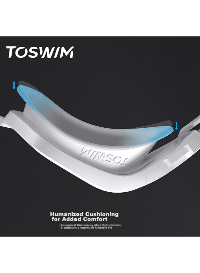 Toswim Myopia Swimming Goggles For Men And Women, High-definition Anti-fog Waterproof Left And Right Eye Prescription Swim Gl, Single Lens With Black Frame And Blue Coating, 500 Degrees - Image 4