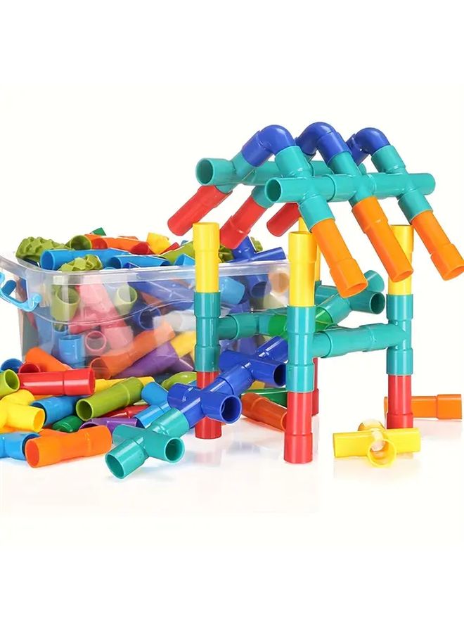 50 Pcs Random Style Color Water Pipe Building Blocks Educational Puzzle Toy Gift - Image 1