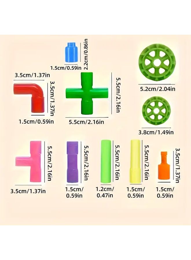 50 Pcs Random Style Color Water Pipe Building Blocks Educational Puzzle Toy Gift - Image 2