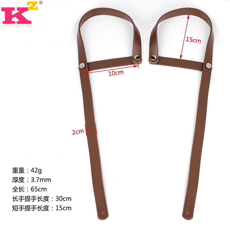 New Diy Hand-Woven Material Bag With Accessories Brown Color Matching Color Contrast Hyun-A Shoulder Strap Handle All-Match - Image 4