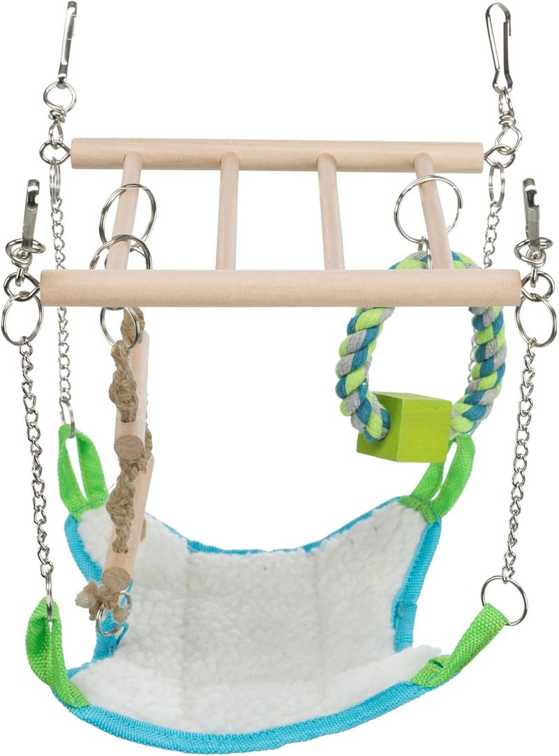 TRIXIE Small Animal Suspension Bridge with Hammock, Rope Ladder, and Ring for Ferrets and Rats - Image 5