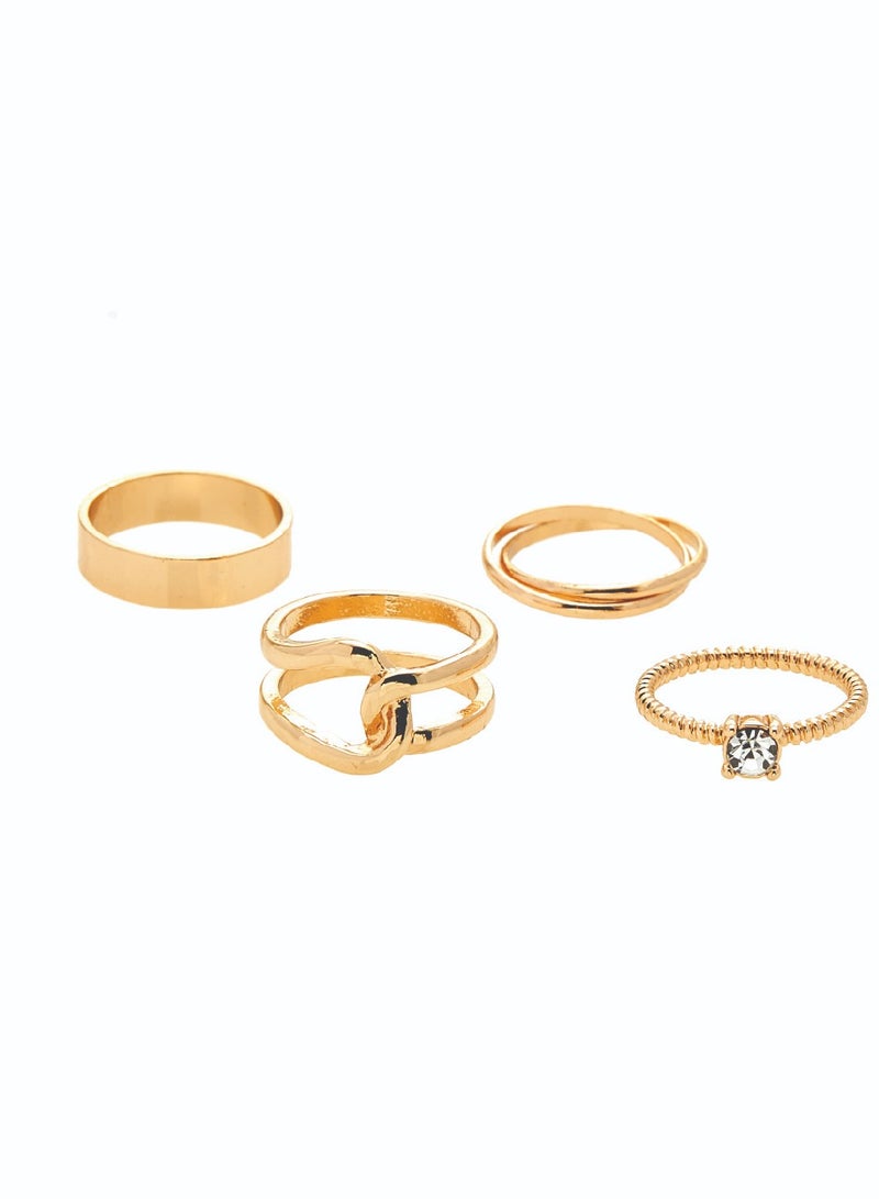 أميكا مجموعة خواتم قابلة للتعديل من 4 قطع قابلة للتنسيق - Image 1