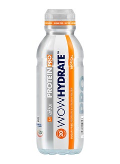 WOW Hydrate Protein Pro And Vitamin Water 20 Grams Tropical 500 ML  - Image 1