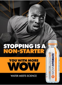 WOW Hydrate Protein Pro And Vitamin Water 20 Grams Tropical 500 ML  - Image 3