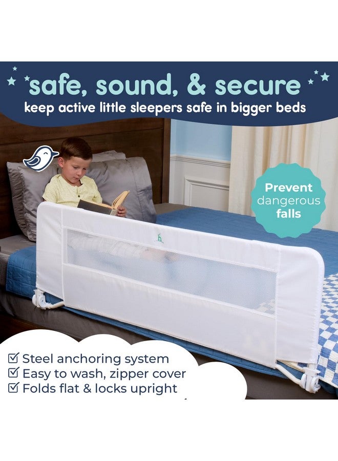 hiccapop 57" x 19" Extra Long Bed Rail for Toddlers, Heavy Duty Swing Down Toddler Bed Rail Guard with Soft Mesh Cover Safely Fits Twin, Full, Queen Beds - Image 1