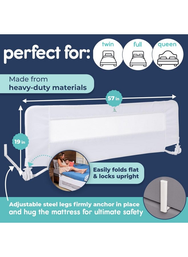 hiccapop 57" x 19" Extra Long Bed Rail for Toddlers, Heavy Duty Swing Down Toddler Bed Rail Guard with Soft Mesh Cover Safely Fits Twin, Full, Queen Beds - Image 2