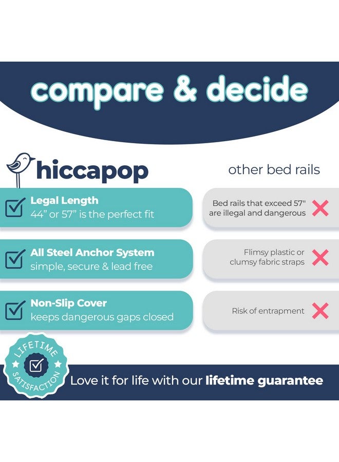hiccapop 57" x 19" Extra Long Bed Rail for Toddlers, Heavy Duty Swing Down Toddler Bed Rail Guard with Soft Mesh Cover Safely Fits Twin, Full, Queen Beds - Image 3
