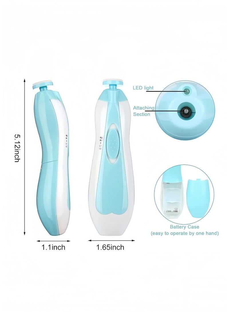 Lee Yon Baby Nail Filer and Baby Nail Clippers with Light Set, Electric Infant Nail Trimmer Kit, Safe Baby Grooming Kit, for Newborn Toddler Kids Toes and Fingernails, Polish and Trim, Blue - Image 4