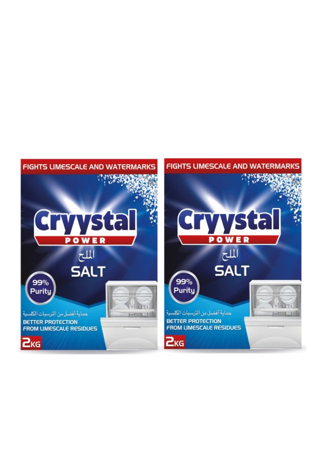 Cryystal Power Dishwasher Salt  2 Kg Pack Of 2