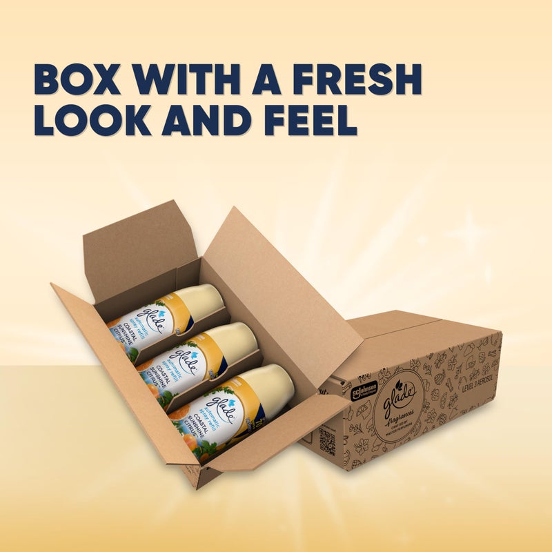 Glade Automatic Spray Refill, Air Freshener for Home and Bathroom, Coastal Sunshine Citrus, 6.2 Oz, 3 Count - Image 2