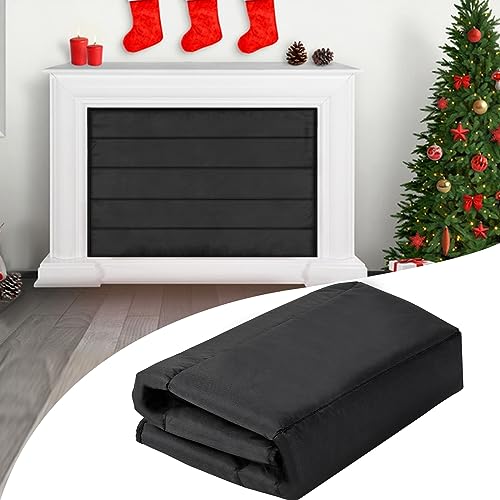 whumsdog Magnetic Fireplace Blanket for Heat Loss Indoor Fireplace Covers Keep Drafts Out Stops Heat Loss Fireplace Draft Stopper with Builtin 12 Strong Magnet for Iron Fireplace Frame Fireplace Screen 39x36 - Image 1