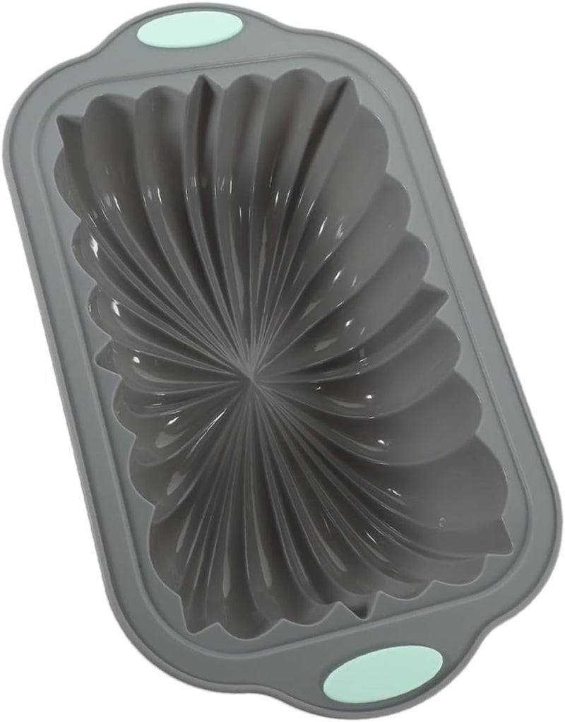 SHOWERORO Silicone Loaf Pan Bread Toast Mold Nonstick Silicone Bread Baking Pan Large Rectangular Lotus Shape Gray Home Baking Tool for Oven Use - Image 1