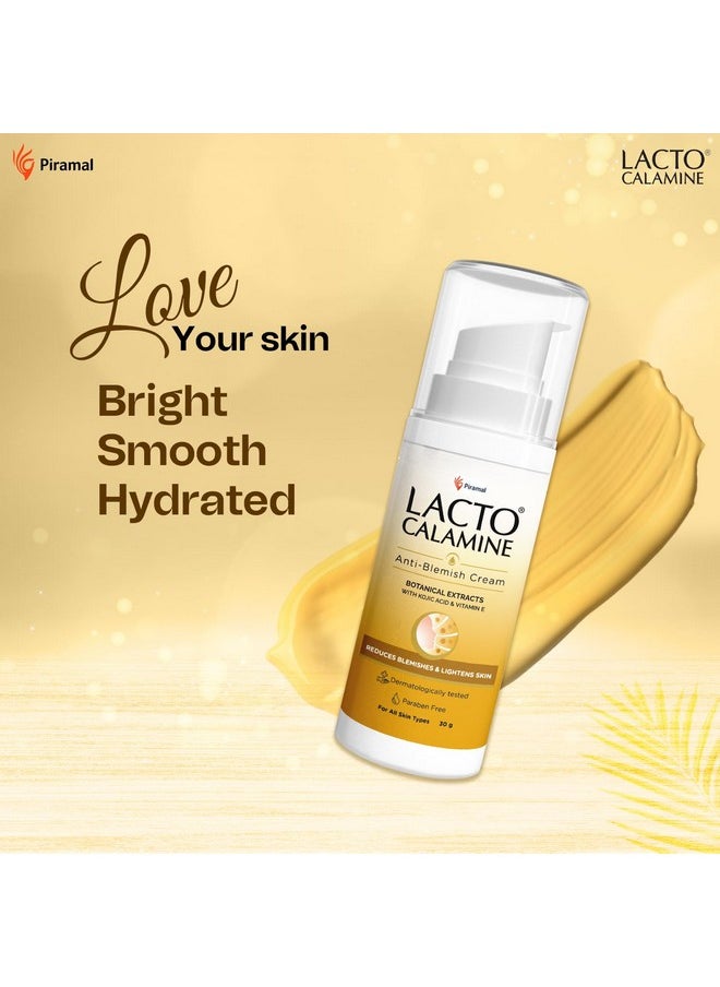 Lacto Calamine Anti Blemish Face Cream | 30G | Kojic Acid, Botanical Extracts & Vitamin E | Reduces Blemishes & Lightens Skin | Lightens Acne Marks & Spots | No Parabens & Dermatologically Tested  - Image 2
