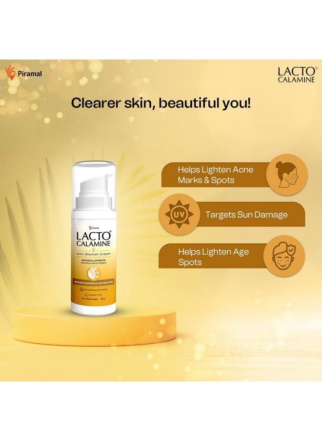 Lacto Calamine Anti Blemish Face Cream | 30G | Kojic Acid, Botanical Extracts & Vitamin E | Reduces Blemishes & Lightens Skin | Lightens Acne Marks & Spots | No Parabens & Dermatologically Tested  - Image 1