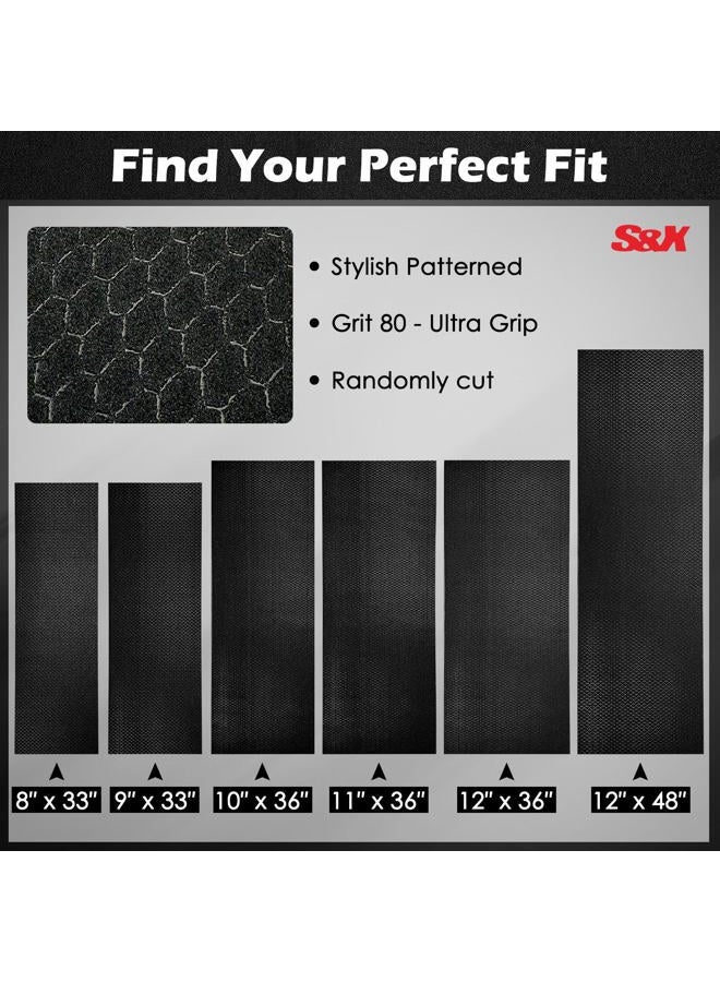 SX Black Skateboard Grip Tape 12” x 48” - Single Sheet, Hexagonal Pattern for Superior Grip - Image 5