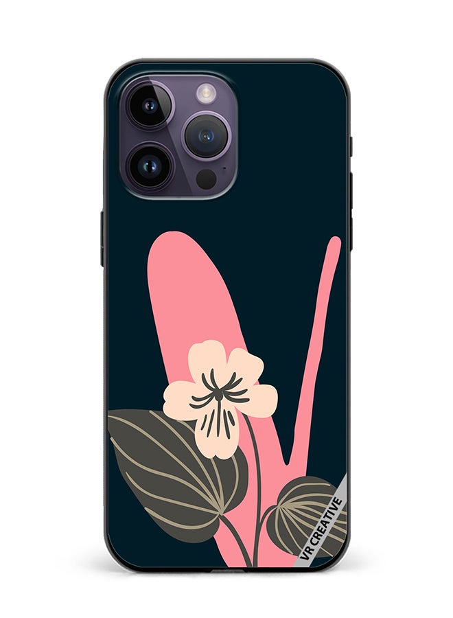 VR CREATIVE Protective Case Cover For Apple iPhone 15 Pro Max Alphabet V Design Multicolour - Image 1