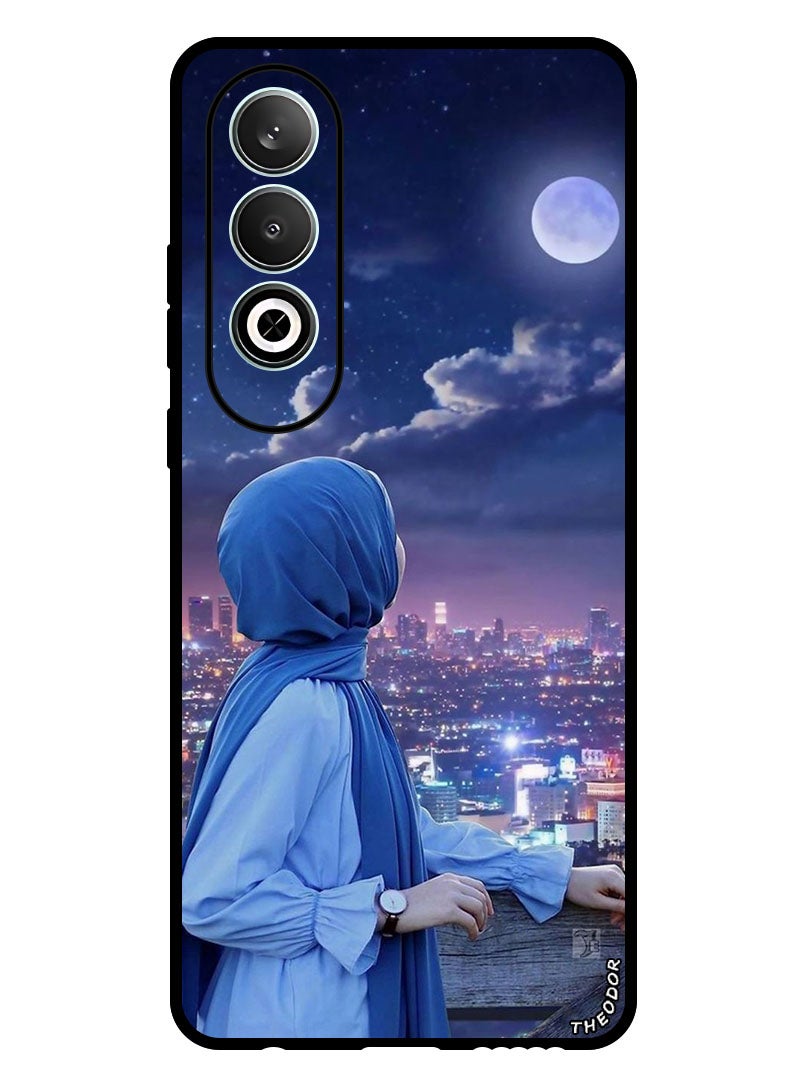 Theodor Protective Case Anti Scratch Shock Proof Bumper Cover For OnePlus Nord CE 4 Hijab Girl Looking at Moon - Image 1