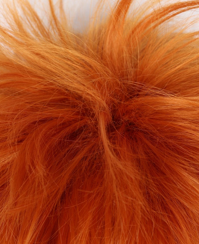 Linfairy Unisex Short Straight Orange Red Cosplay Wig Halloween Costume Full Wig for Men - Image 4