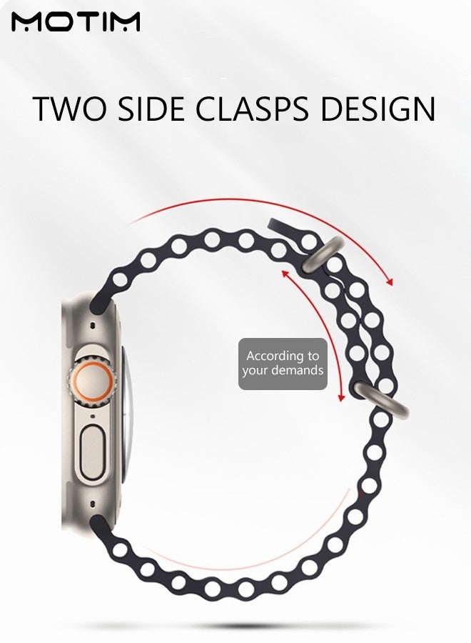 Motim Silicone Replacement Strap Wrist Band 41mm/40mm/38mm, Compatible with Apple Watch SE/series 10/9/8/7/6/5/4/3/2/1 - Image 5