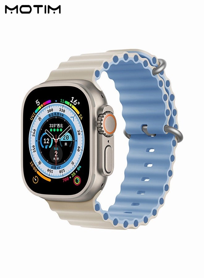 Motim Silicone Replacement Strap Wrist Band 41mm/40mm/38mm, Compatible with Apple Watch SE/series 10/9/8/7/6/5/4/3/2/1 - Image 1