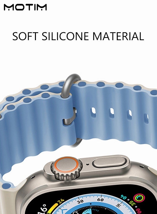 Motim Silicone Replacement Strap Wrist Band 41mm/40mm/38mm, Compatible with Apple Watch SE/series 10/9/8/7/6/5/4/3/2/1 - Image 3