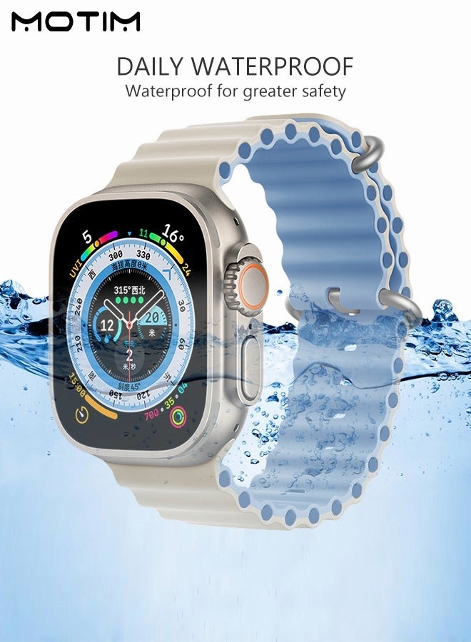 Motim Silicone Replacement Strap Wrist Band 41mm/40mm/38mm, Compatible with Apple Watch SE/series 10/9/8/7/6/5/4/3/2/1 - Image 2